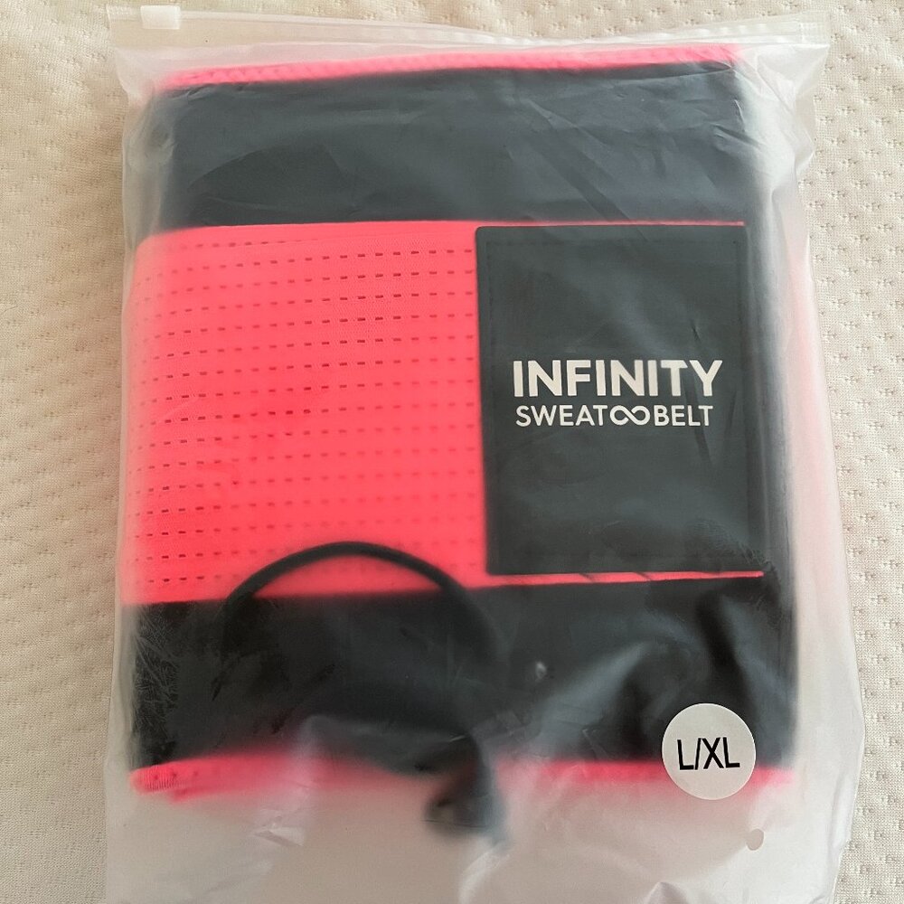 NWT Infinity Hoop Smart Waist Trainer Belt (Sweat Belt) Size L/XL - Black/Pink
